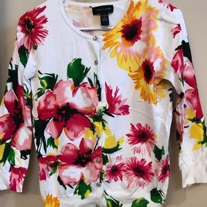 Fun color cardigan with cute sparkly buttons